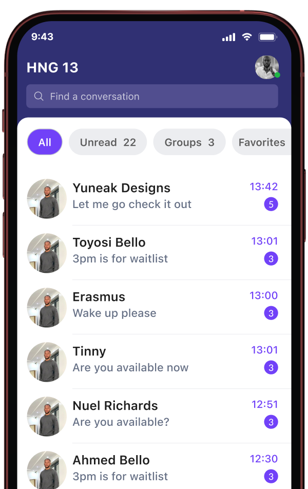 Chat interface on mobile
