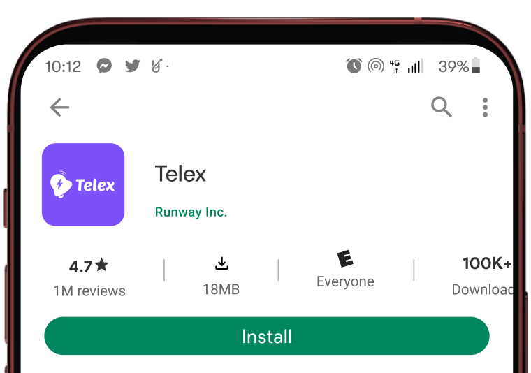Telex app interface