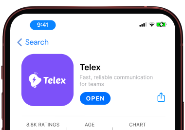 Telex app chat interface